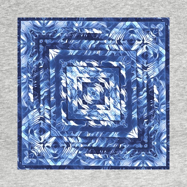 geometric square composition pattern and design in shades of BLUE by mister-john